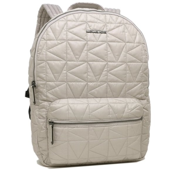 Michael Kors Winnie Large Nylon Backpack 35T0UW4B7C Aluminum Gray NWT $448 - Picture 1 of 12